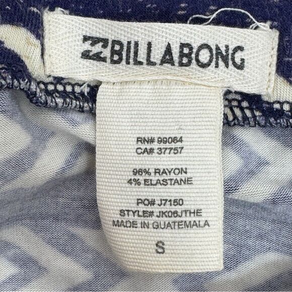 Billabong Tribal Geometric Print Stretchy Knit Mini Skirt Blue White Small - Picture 9 of 11
